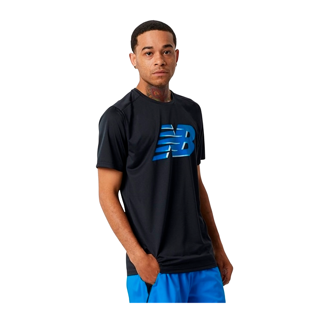 Camiseta de hombre New Balance Graphic Accelerate Short Sleeve Negro