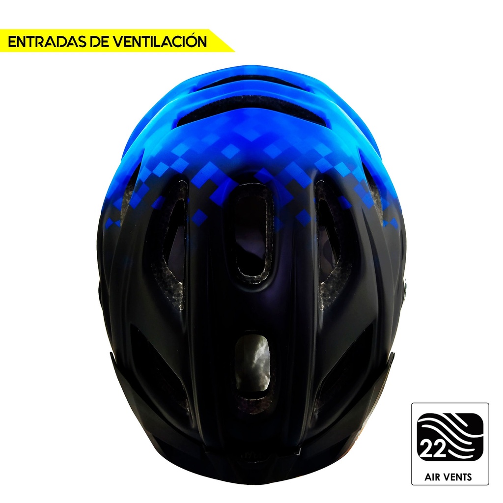 Casco de Bicicleta para Adultos BKS MTB H360 (Negro-Azul)