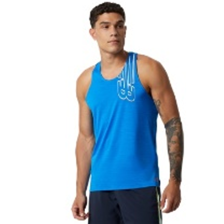 Camiseta de hombre New Balance Printed Fast Azul Rey (bulto x 8 und)