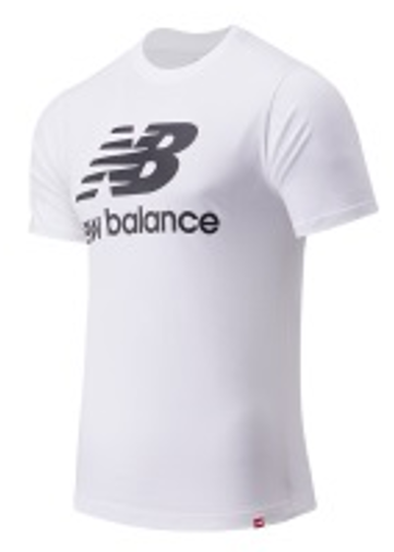 Camiseta de Hombre New Balance Essentials Stacked Logo Tee Blanco