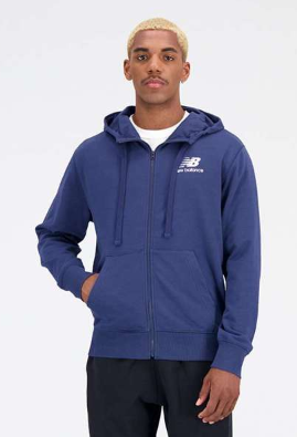 Chaqueta New Balance Essentials Stacked Logo French Terry Azul Oscuro (8 unidades)