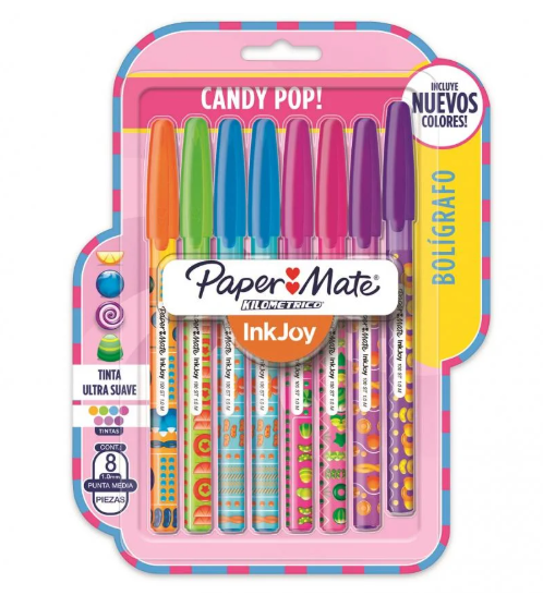 Bolígrafos Paper Mate Kilometrico Inkjoy St Candy Pop Tx8